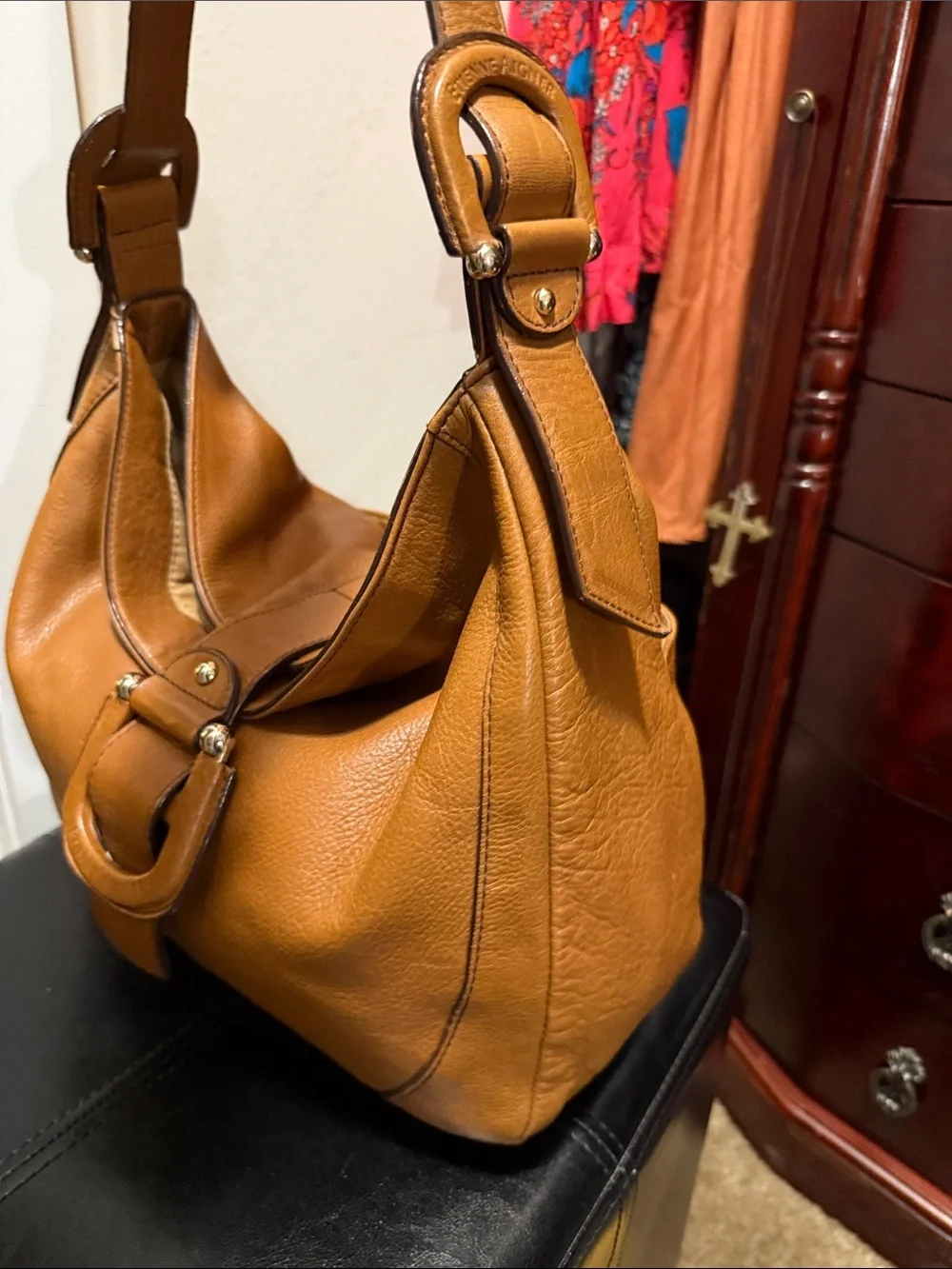 ETIENNE AIGNER Leather SHOULDER Tote in Tan - Genuine Leather